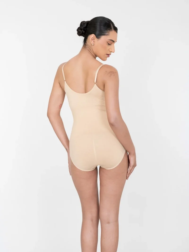 Shapercult Store Beige Snatched Bodysuit for Women